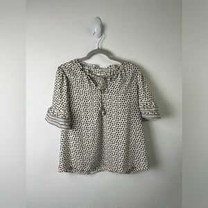 Max Studio Short Sleeve Polka Dot Top